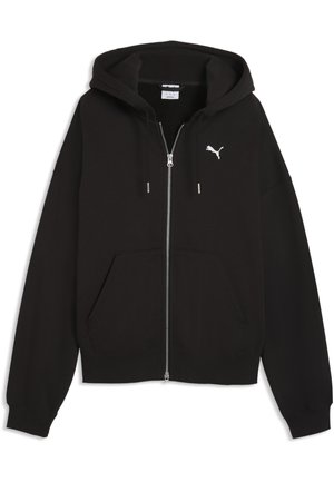 WARDROBE ESS FULL-ZIP BOXY HOODIE FL - Sweatjacke - black