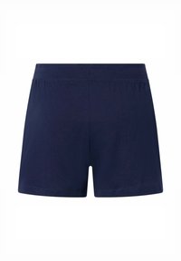 Pantaloncini sportivi blu navy realizzati in tessuto leggero. Presentano un elastico in vita, una vestibilità standard e cuciture minime per il massimo comfort.