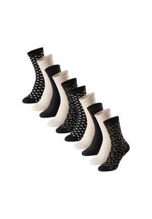 10ER PACK  - Socken - schwarz   beige