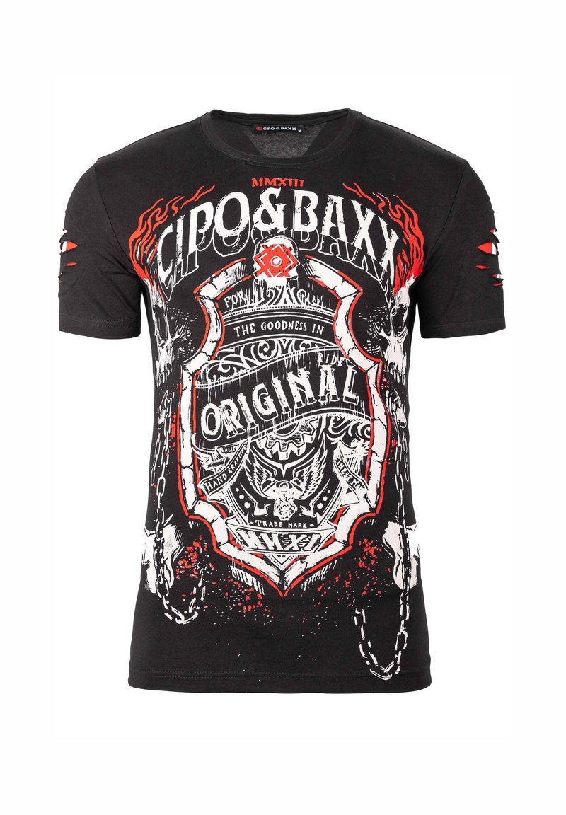 Cipo & Baxx T-Shirt in Batik Look