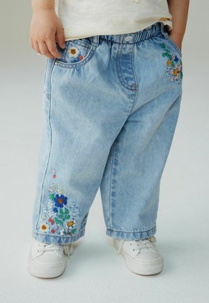 REGULAR FIT - FLORAL EMBROIDERED  - Jeans Tapered Fit - mid blue