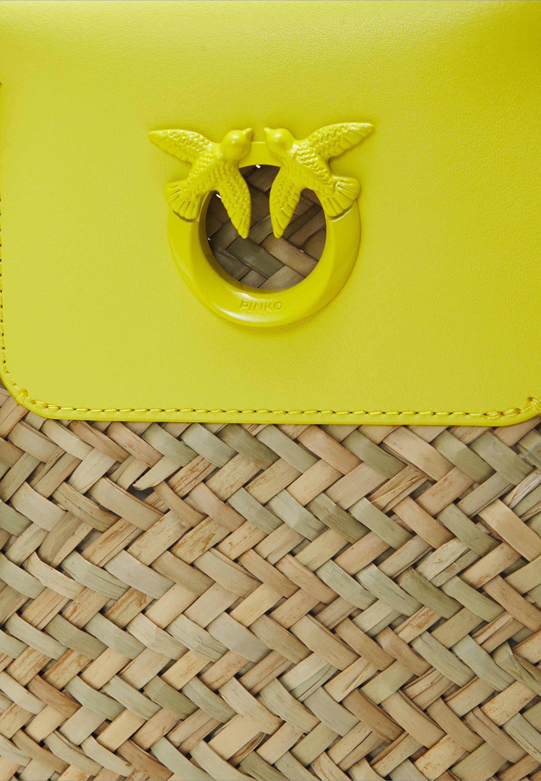 【関税&送料込】Pinko Top Yellow Pinko canvas Beach Shopper bag for women 100782a1wq Yellow