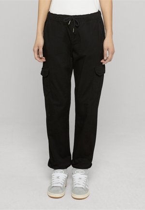 HIGH WAIST - Cargo trousers - black