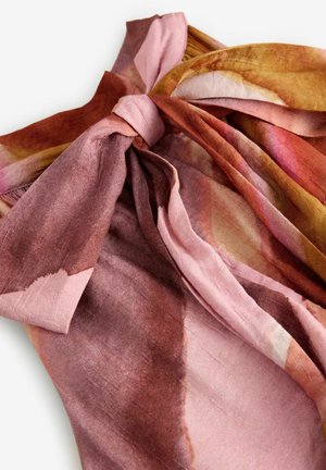 Next HALTER TIE NECK LAYERED - Maxikleid - pastel pink and orange blurred stripe