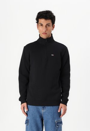 Tommy Jeans TJM REG FLEECE 1/4ZIP MOCK NECK - Sweatshirt - black