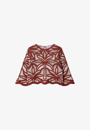 Sissy-Boy, SISSY-BOY PULLOVER MIT LOCHMUSTER UND PALMENMUSTER - DUNKELBRAUN - Trui - dunkelbraun