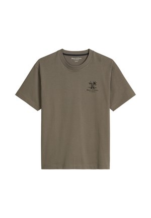 Marc O'Polo, Print T-shirt - saddle gray