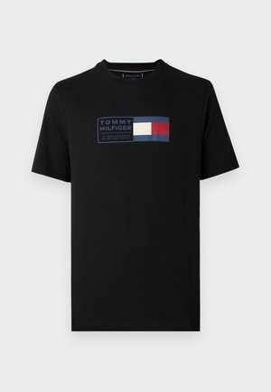 Tommy Hilfiger, LOGO JERSEY CREW NECK T-SHIRT - Printtipaita - black