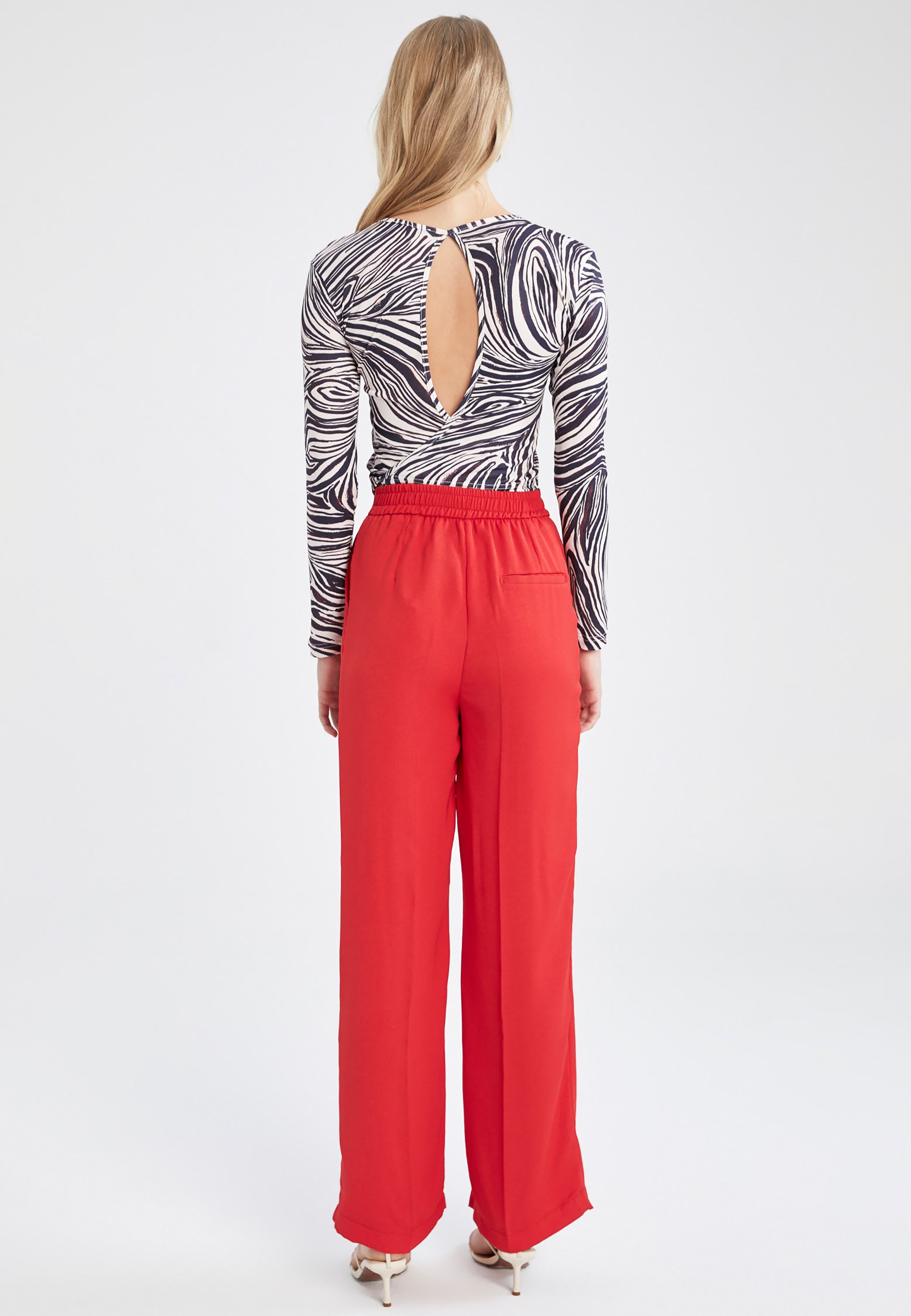 DeFacto WIDE LEG - Kelnės - red/raudona 