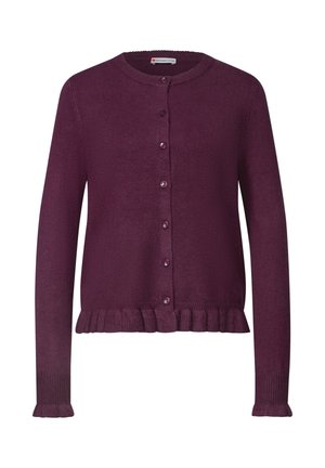 Street One, CARDIGAN MIT RUNDHALS UND RÜSCHENDETAILS - Gilet - berry maroon