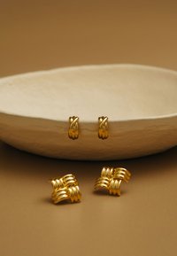 Orelia STATEMENT SQUARE STUD EARRINGS - Pendientes - pale gold-coloured