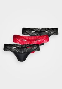 Hunkemöller WILLOW 3 PACK - String - black/svart - Zalando.no
