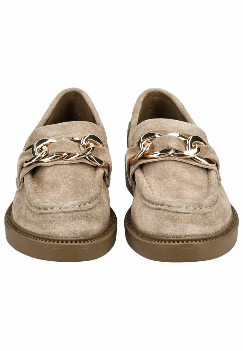 Moccasins Plats Femme Steve Madden - Cuir Doré Et Beige Clair - Taille US 6.5 / EU 37 - Occasion