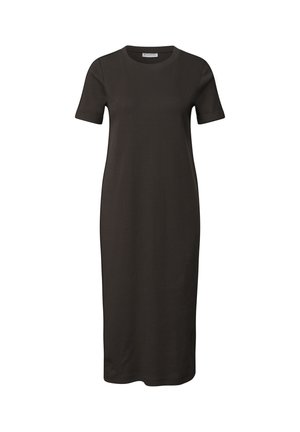 Street One, MIDIKLEID IN RIPPSTRUKTUR MIT RUNDHALS - Strickkleid - black coffee