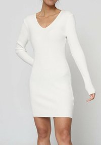 COL V - Robe fourreau - blanc