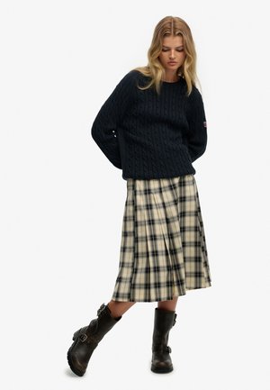 Falda acampanada - cream black check