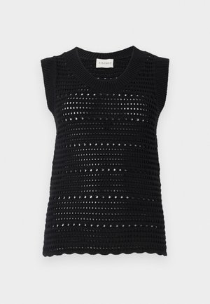 CLOSED CROCHET TANK - Top - black