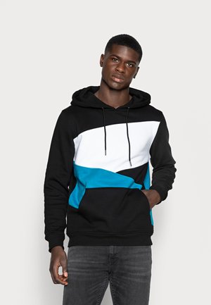 Urban Classics ZIG ZAG  - Sweat à capuche - black/turquoise