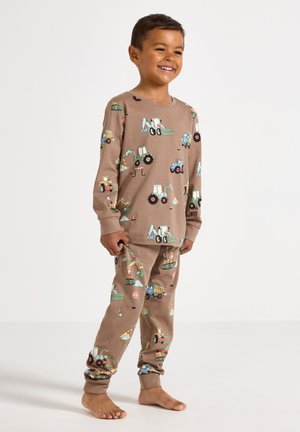 Lindex, LINDEX PYJAMA SET WITH VEHICLES LINDEX - Nattøj sæt - dark khaki