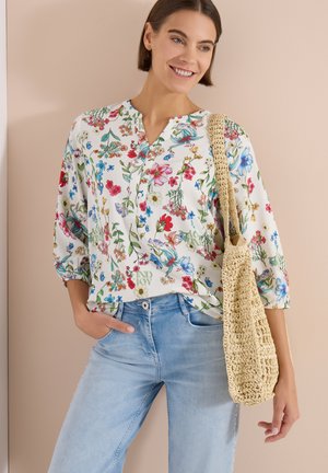 Cecil, 3/4-ARM BLUSE MIT SPLIT NECK UND PRINT - Blouse - light alabaster white