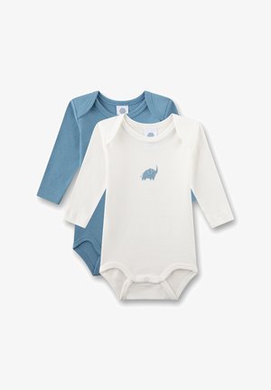 Sanetta, BABY-BODY LANGARM (DOPPELPACK) BLAU UND WEISS ELEFANT - Body - blau