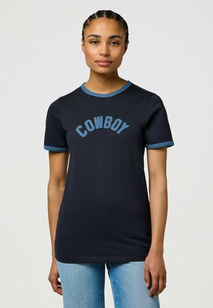 Wrangler RINGER - T-shirt med print - navy