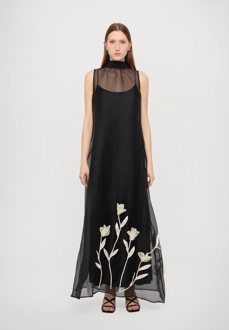 staud albee chiffon maxi dress Staud Albee AppliquD Chiffon Maxi Dress In Black - 40% Off