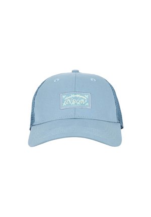 Casquette de baseball bleu clair avec dos en filet et écusson rectangulaire portant l'inscription "OXBOW" sur le panneau avant.