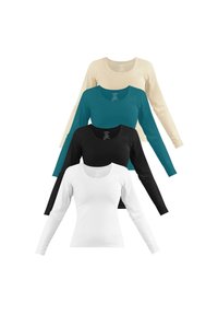 Normani 4 pack - Langarmshirt - weiß schwarz petrol beige