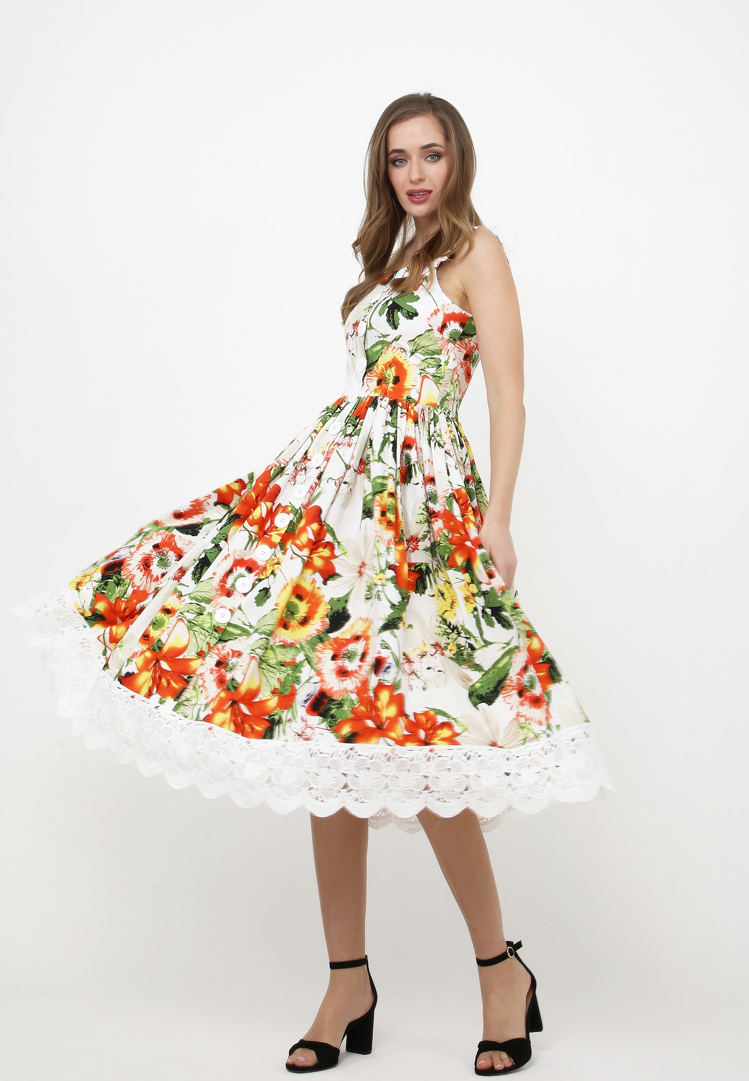 orange race day dress