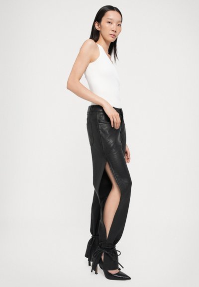 Won Hundred STRING TROUSERS - Nahkahousut - licorice