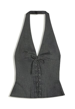 Bershka, CORSET-STYLE - HALTER TOP - Blouse - dark blue