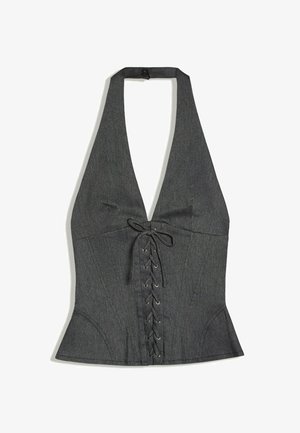 Bershka, CORSET-STYLE - HALTER TOP - Blouse - dark blue