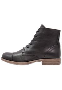 Pier One Šněrovací kotníkové boty - black