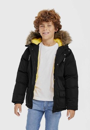 MINOTI PARKA WITH FUR TRIM HOOD - Parka - black mustard
