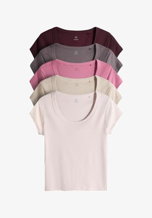 THE SET, 5 PACK - Základné tričko - plum purple