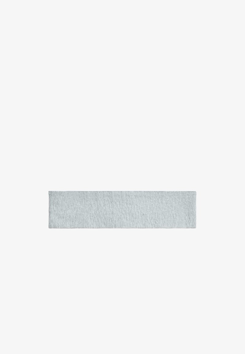 Light gray rectangular fabric headband with a soft texture, displayed flat on a white background.