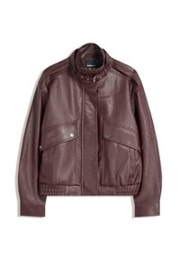 Jachetă din imitație de piele - dark red