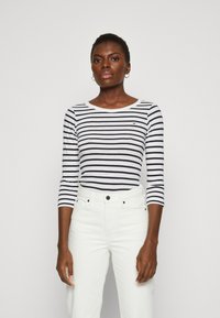 Tommy Hilfiger 1985 SLIM SLUB OPEN - Hosszú ujjú felső - breton ecru/desert sky