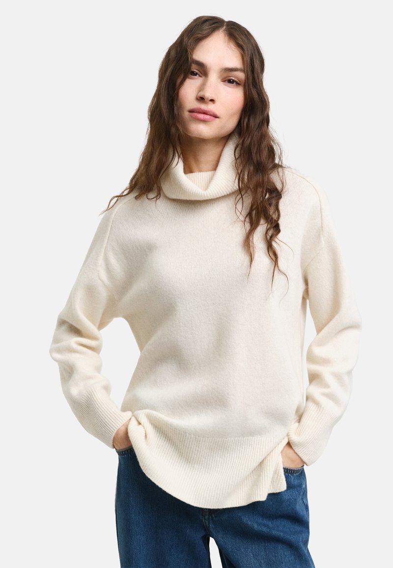 GANT DETAIL ROLLNECK - Jumper - cream