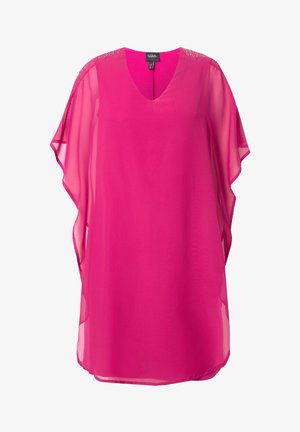 Ulla Popken, DOPPELLAGIG V-AUSSCHNITT 3/4-ARM - Vestido de cóctel - magenta