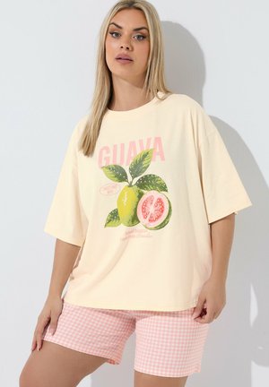 Yours Clothing, PLUS SIZE T-SHIRTS - T-shirts print - cream