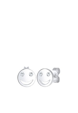 SPARKLING HAPPY FACE - MIT KRISTALLEN VON SWAROVSKI® - Ohrringe - silver-coloured