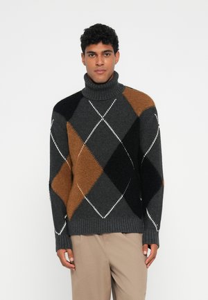 ARGYLE ROLL NECK - Trui - dark grey heather