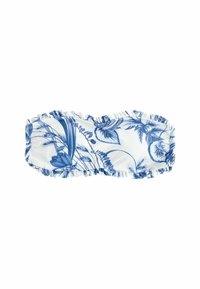 REGULAR FIT -FRILL BANDEAU - Bikinitop - white blue floral