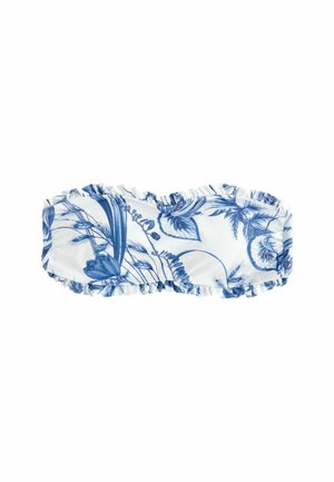 REGULAR FIT -FRILL BANDEAU - Vrchný diel bikín - white blue floral