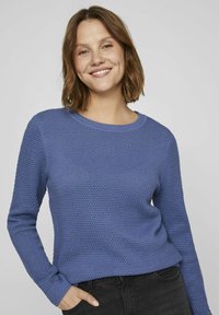 VILA VIDALO O NECK - Stickad tröja - bijou blue