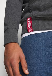 Alpha Industries HOODY - Felpa con cappuccio - charcoal heather/white