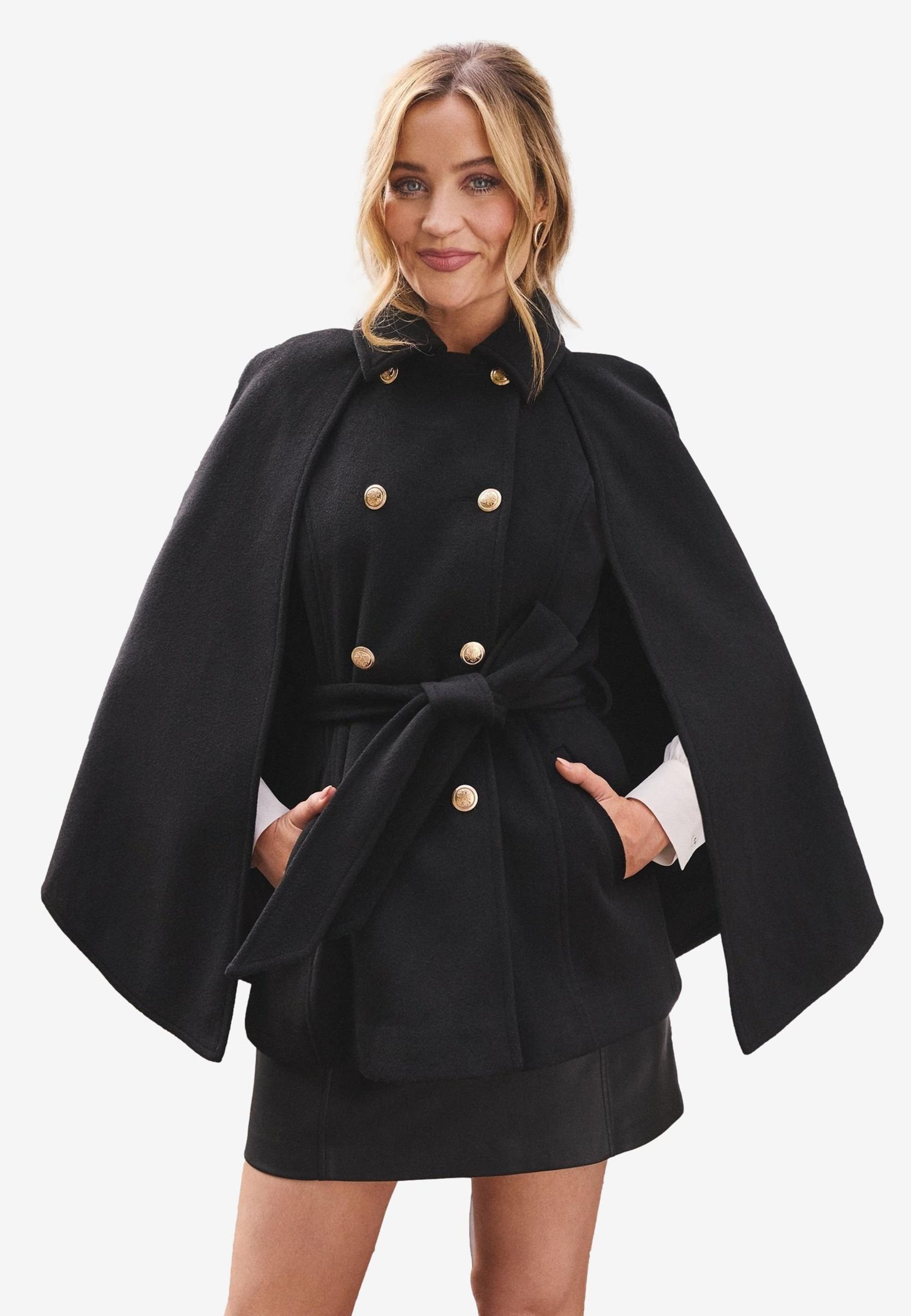 Love & Roses REGULAR FIT - CAPE COAT . - Trenchcoat - black - Zalando