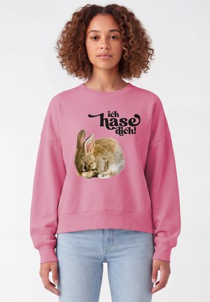 watapparel, ICH HASE DICH! - Sweatshirt - bubble pink
